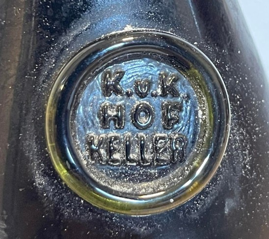 Applied glass seal lettered K.u.K. HOF KELLER