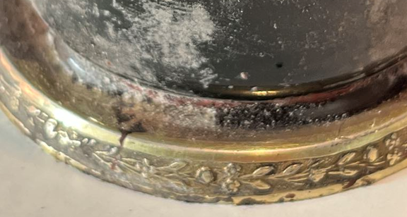 The gilt silver foot: chased leaf and flower band