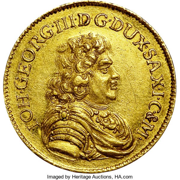 A gold ducat of Johann Georg II, Duke and Elector of Saxony
