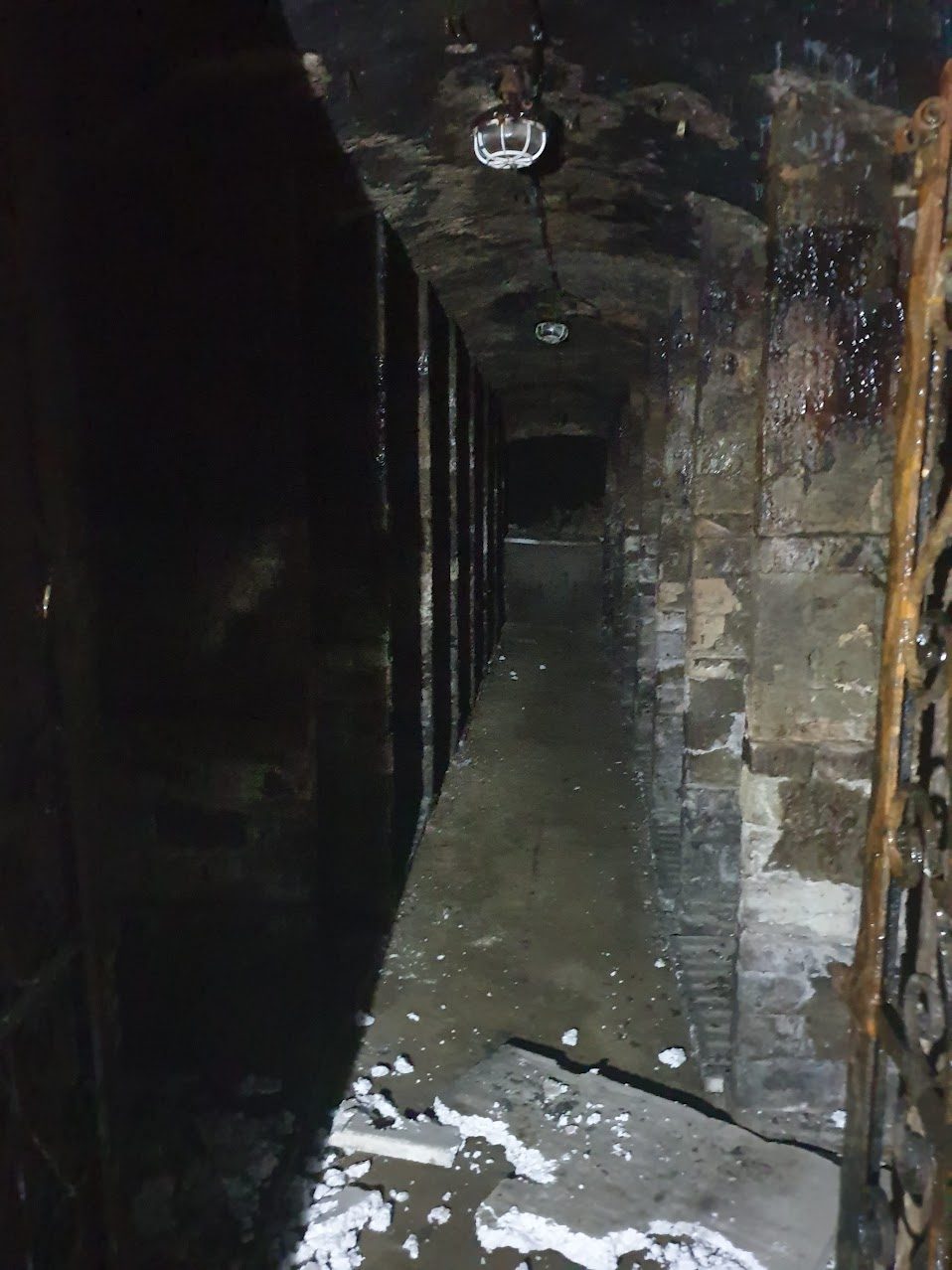 A brick-vaulted cellar chamber