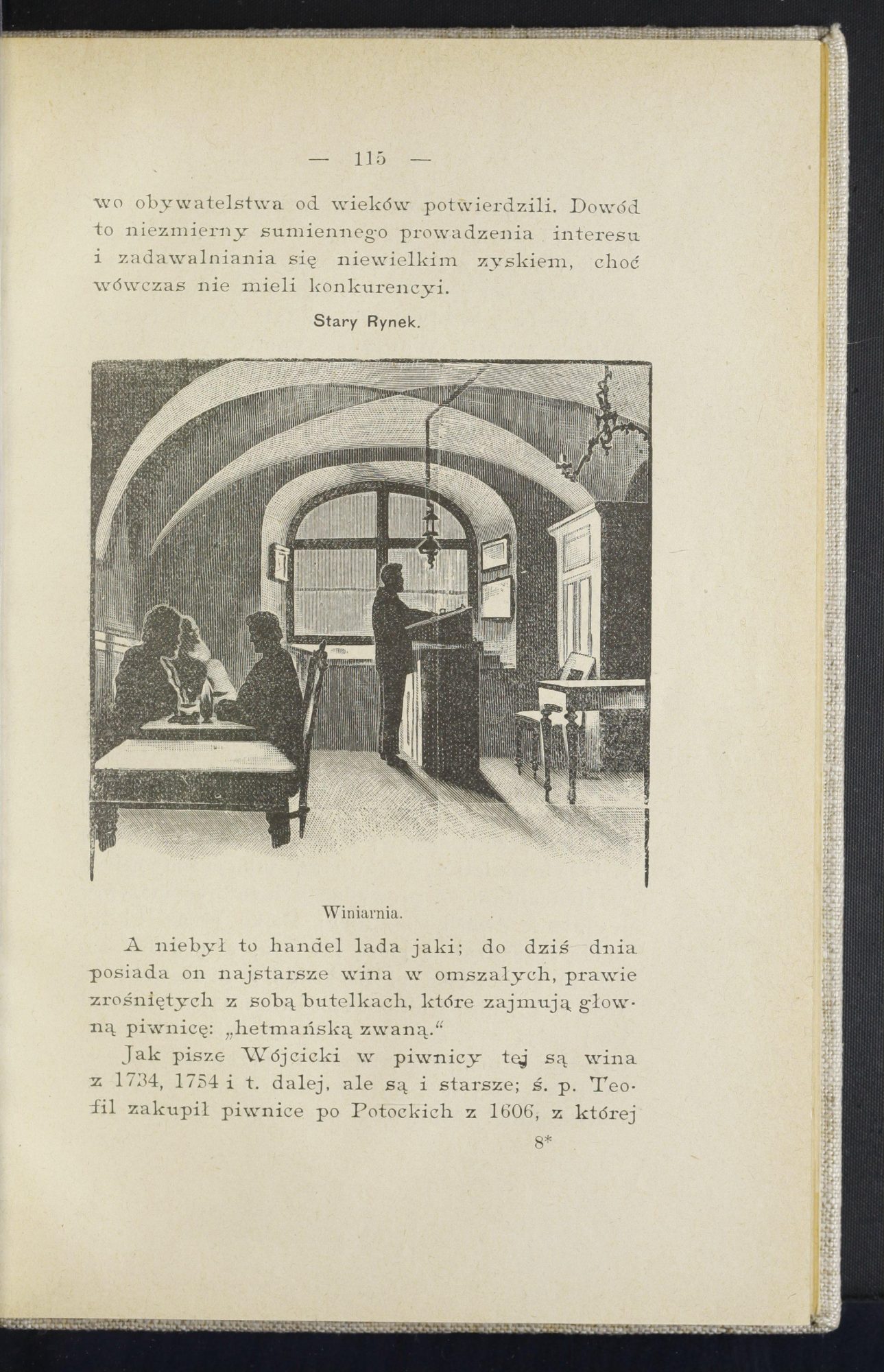 Czajewski 1895, p. 115: the Winiarnia engraving and the Hetman cellar passage