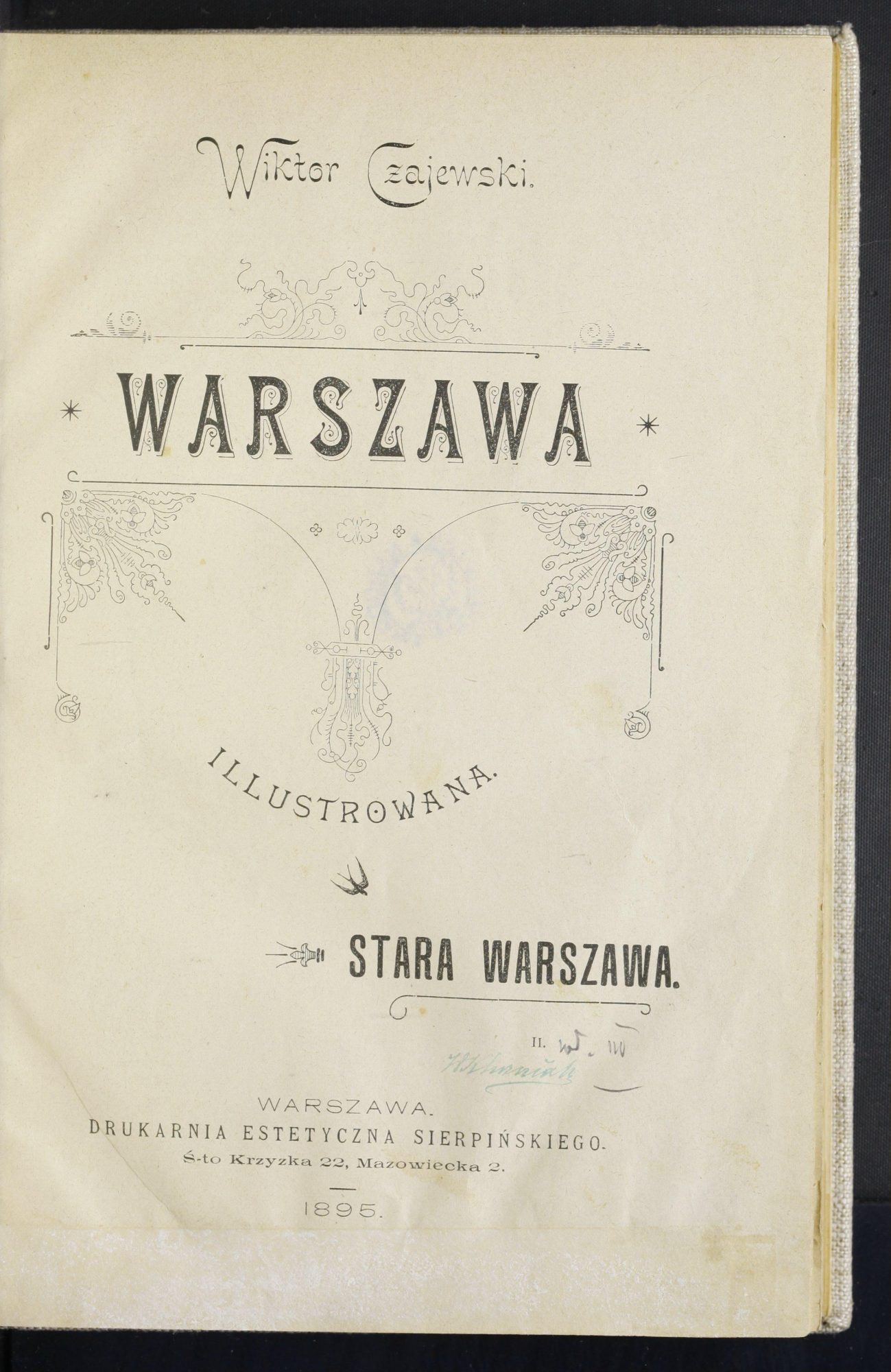 Title page of Czajewski, Warszawa illustrowana, vol. 3, 1895