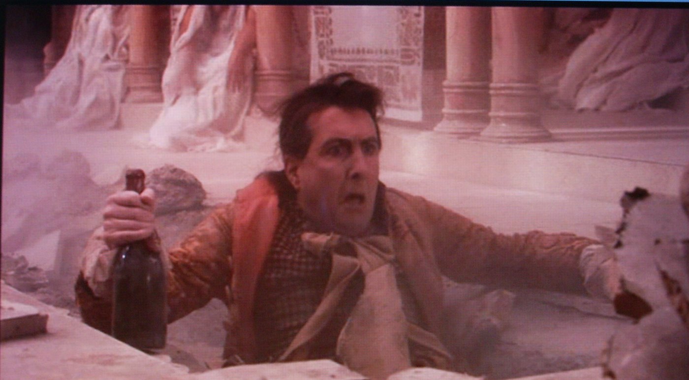 John Neville as the Baron with the bottle, 1988