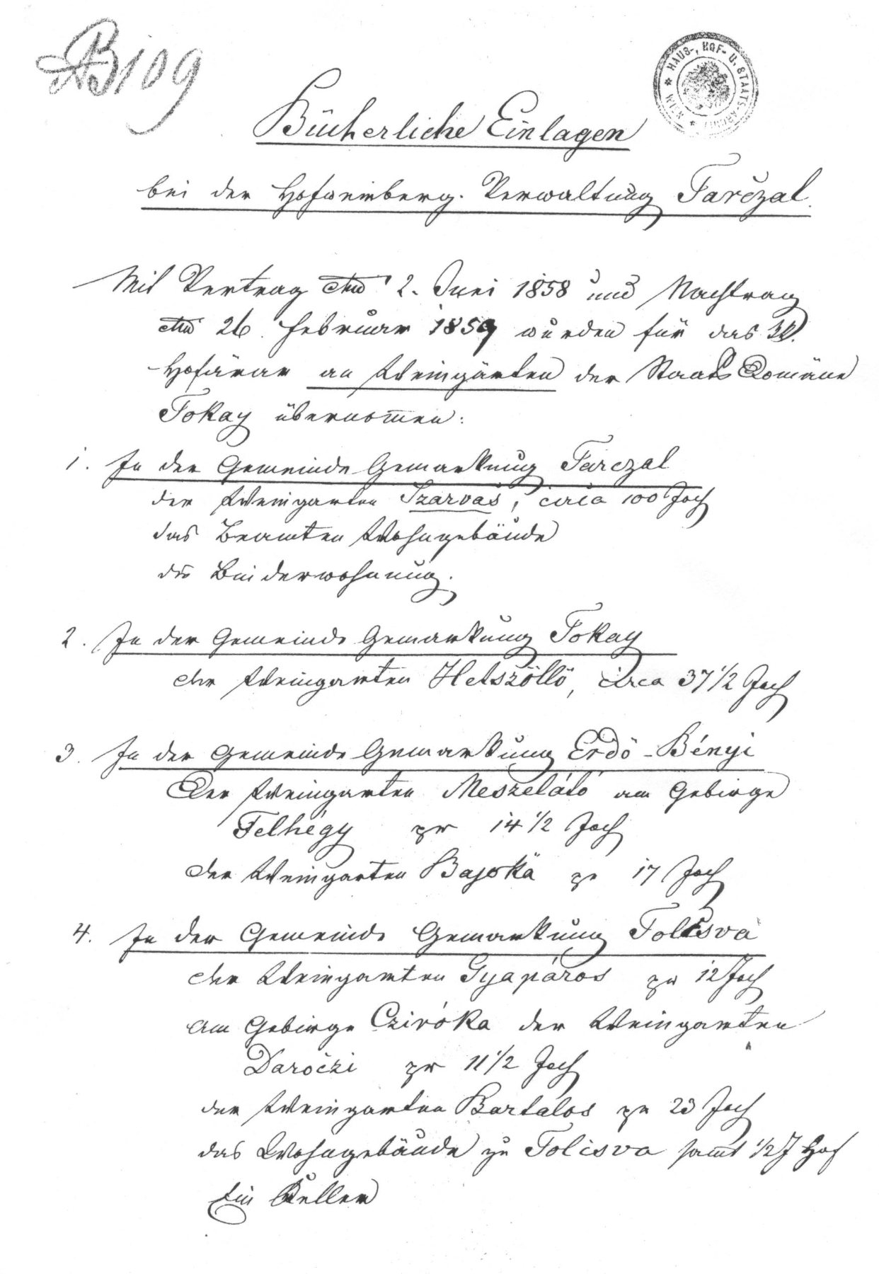 The court vineyards, 1859