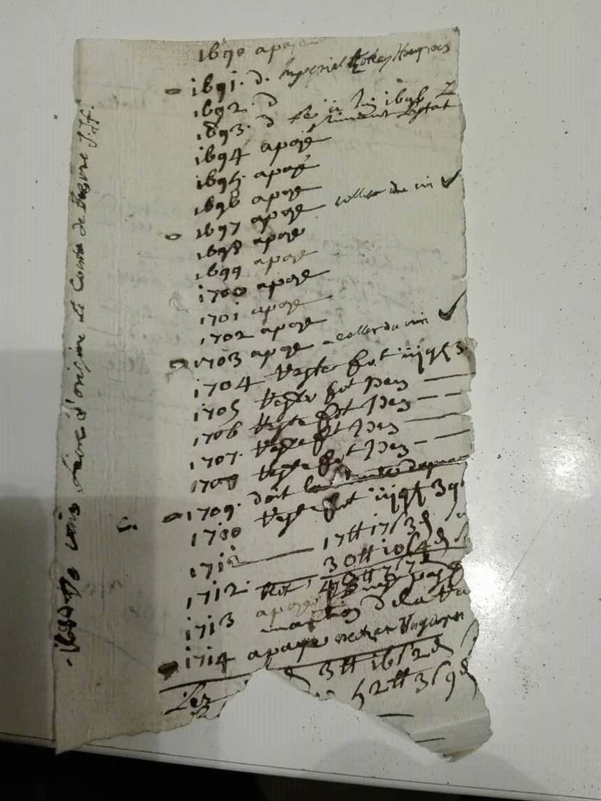 French account memorandum headed Imperial Tokay Hongrois, running from 1690 to 1714