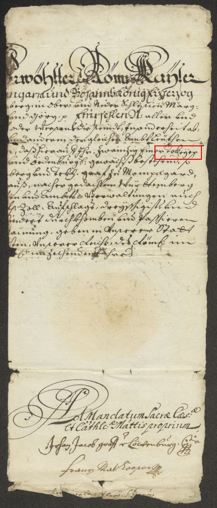 Fragment of a second pass mentioning twenty Eimer of Tokheyer and Ödenburg growth, framed in red