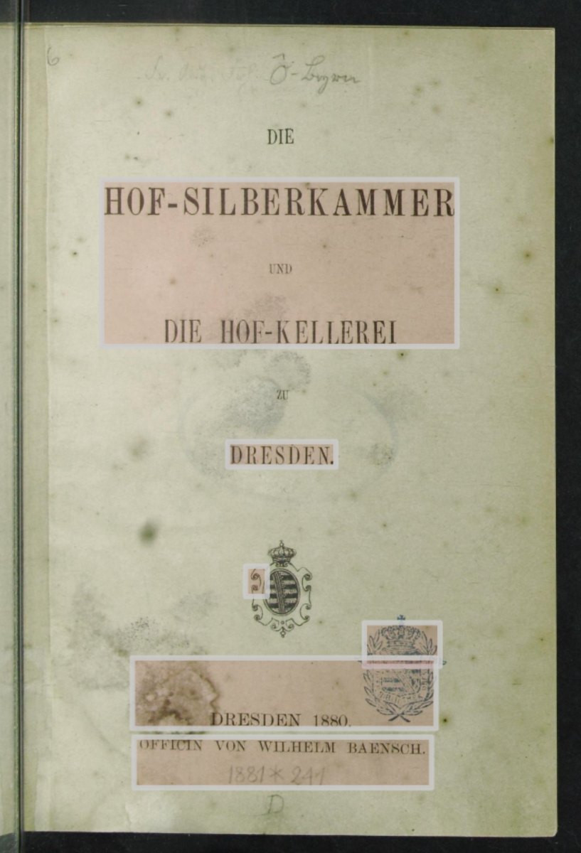 Title page of Ö-Byrn, Die Hof-Silberkammer und die Hof-Kellerei zu Dresden, 1880